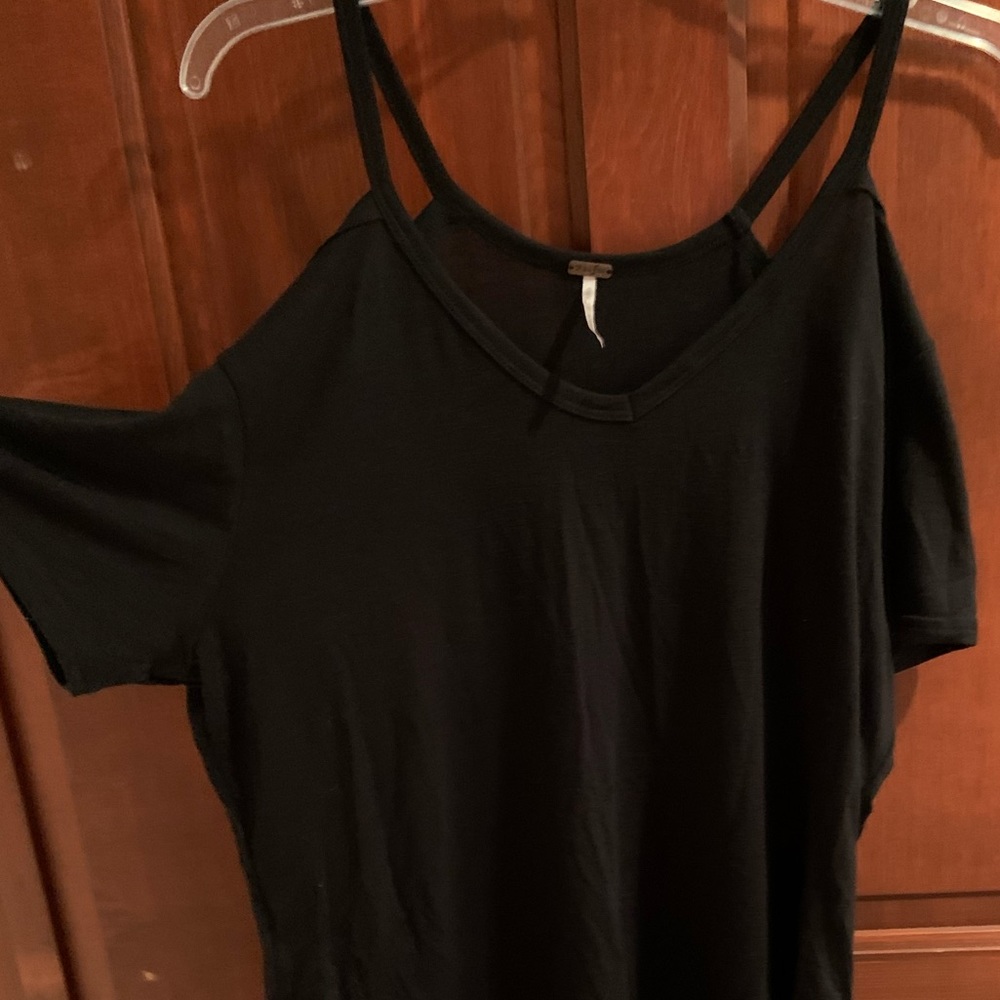 Black cold shoulder top